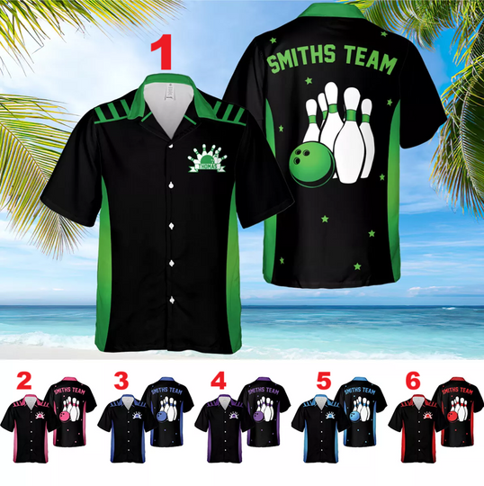 Discover Customized Neon Bowling Hawaiian Shirt Bowling Party Hawaii Aloha Shirt Matching