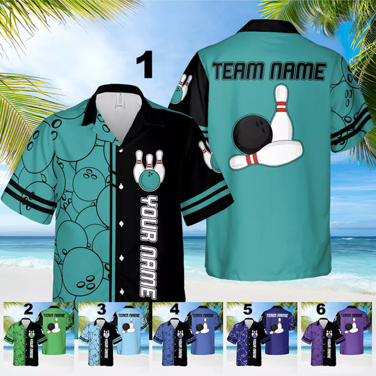 Discover Customized Bowling Team Hawaiian Shirt, Bowling Crew Hawaii Shirt Matching Men