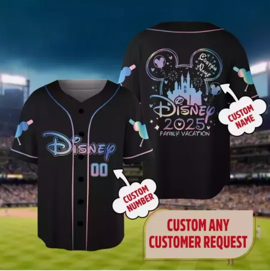 Discover Personalized Mickey Mouse Ears Family Vacation 2025 3D BASEBALL JERSEY SHIRT