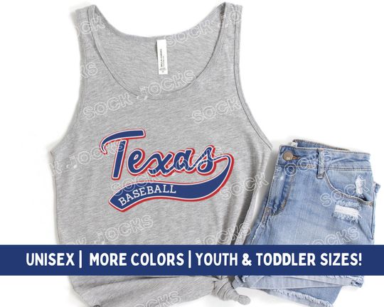 Texas Rangers Tank Top | Unisex Texas Rangers Tank | Retro Style Sleeveless Rangers Shirt