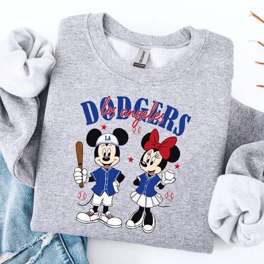 Mickey Mouse Dodgers Baseball, Mickey Baseball Shirt, Disney Sport Sweatshirt, Dodgers Baseball Shirt, Dodgers Sweatshirt, Game Day Shirt