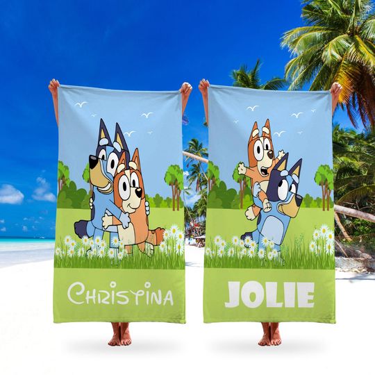 Personalized BlueyDad Beach Towel With Name