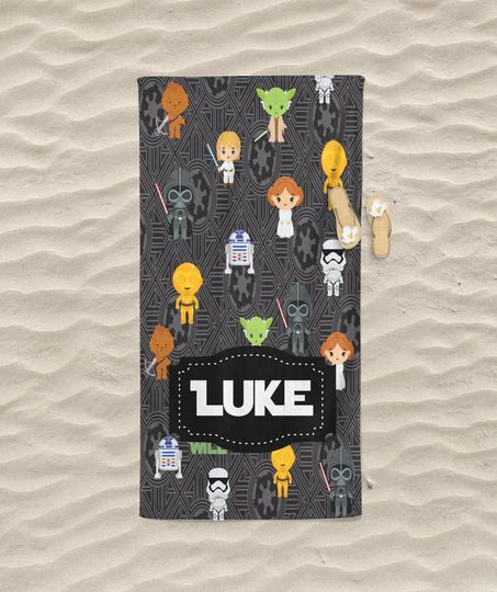 Personalized Monogram Beach Towel Star Wars Towel