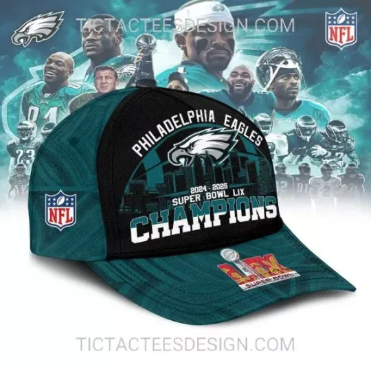 Philadelphia Eagles 2024 – 2025 Super Bowl LIX Champions Cap - Gift For Fans