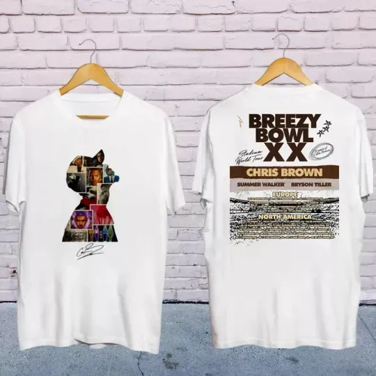 2025 Chris Brown Breezy Bowl XX Tour T-Shirt, Chris Brown Album Shirt
