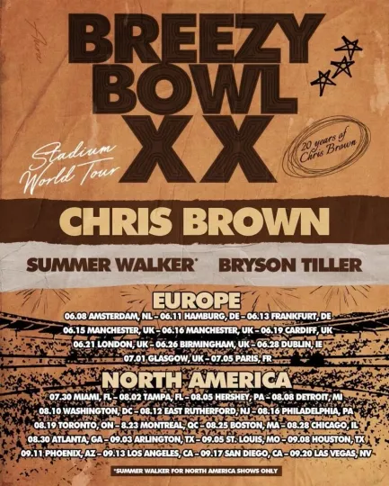New!!! Chris Brown Stadium World Tour 2025 Breezy Bowl 20 Years Anniversary Tour