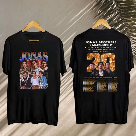 Jonas Brothers Shirt, Jonas Brothers Living The Dream Tour 2025 Shirt, Marshmello 2025 Tour, Jonas Brothers Fan Shirt, Jonas Brothers Merch