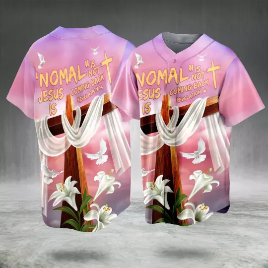 Cross And Easter Lily Shirts Normal Christian AOP Baseball Jersey