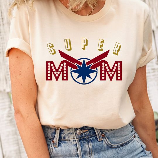 Captain Marvel Super Mom Shirt, Mother's Day Shirt, Super Mom Gift Shirts, Mother's Day Gifts, Marvel Shirt, Super Mother Tees, Super Mama