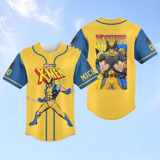 Wolverine X-Men '97 Baseball Jersey, Superhero X-Men Jersey Shirt, Marvel Comics Wolverine Baseball Shirt, Disneyland Family Matching