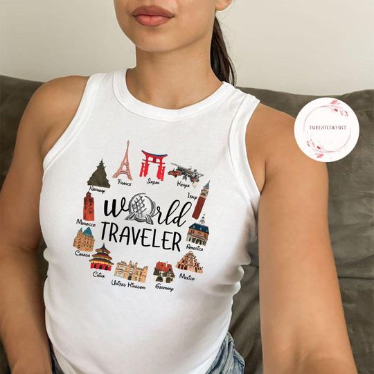 Disney Epcot World Traveler Crop Tank, Disney Epcot World Traveler Crop Tank Top