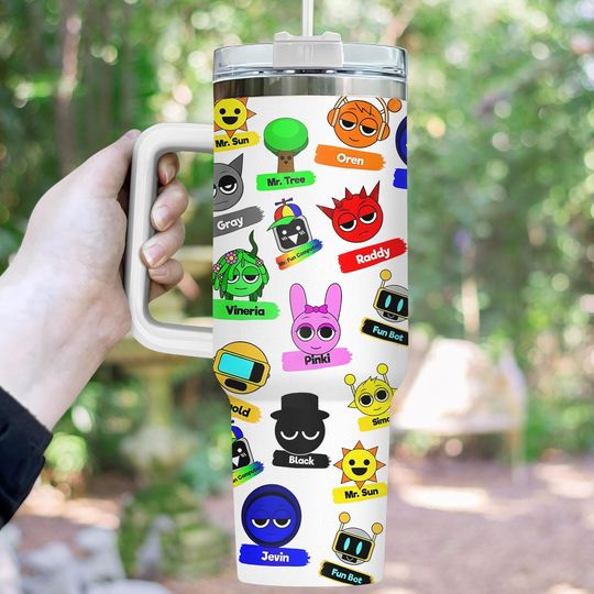 Sprunki Game Tumbler 40oz, Sprunki Fan Tumbler, Sprunki Tumbler For Boy Girl, Roblox Cool Game Cup, Sprunki Fan Merch, Sprunki Owakcx