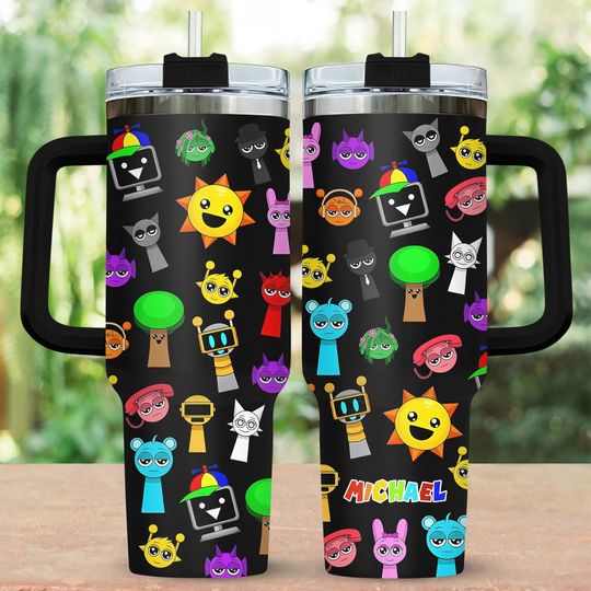 Custom Sprunki Game Tumbler 40oz, Sprunki Fan Tumbler, Sprunki Tumbler For Boy, Roblox Cool Game Cup, Sprunki Fan Merch, Sprunki Owakcx