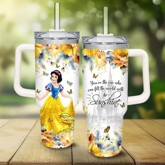 Disney Snow White Tumbler 40Oz, Disney Castle Tumbler, Disney Princess Tumbler Cup, Disneyland Coffee Tumbler, Disneyworld Tumbler Cup
