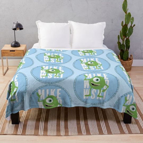 Mike wazowski medallion Throw Blanket