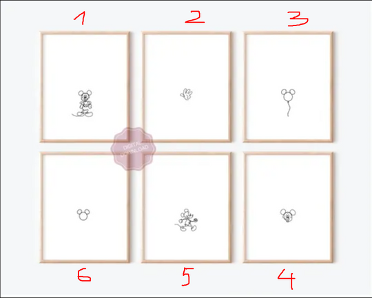 Discover Mickey Mouse Doodle Prints, Black and White Mickey Drawing, Minimal Mickey Nursery, Baby Shower Gift Print, Mickey Doodle