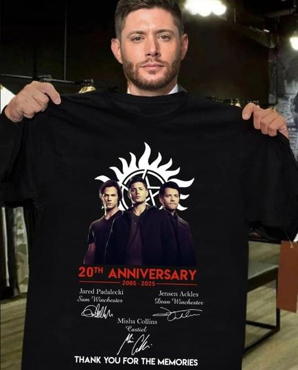 Supernatural 20 Years Anniversary 2005 2025 Shirt, Supernatural Signature Shirt, Winchester Brothers Shirt, Sam And Dean Movie Shirt