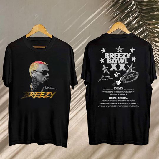 Chris Brown Tour Shirt, 2025 Chris Brown Tour Breezy Bowl XX T-Shirt, Chris Brown Graphic Shirt, Chris Brown Fan Gift Tee, Chris Brown Merch