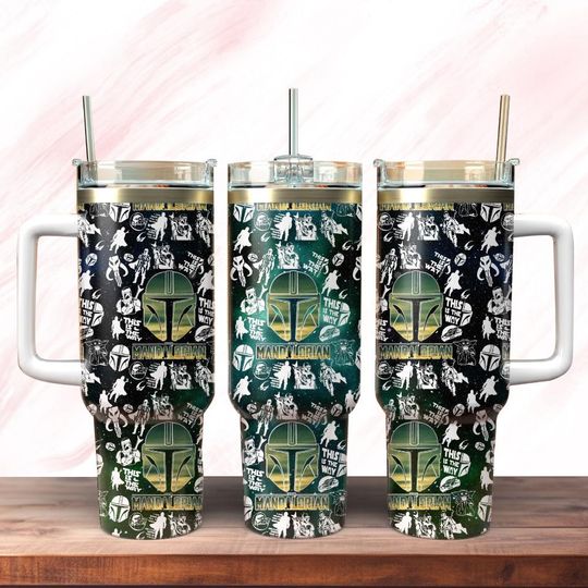The Mandalorian 40oz Tumbler, Star Wars Tumbler Cup, Disney Movie Stainless Tumbler, Darth Vader Steel Tumbler, Magic Kingdom Cup