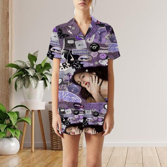 Olivia Rodrigo Guts Shorts Pajama Set, Scorpio Pajamas, Every Guy I Like Is Gay Sleepwear, Women's PJs, Pop Star Merch