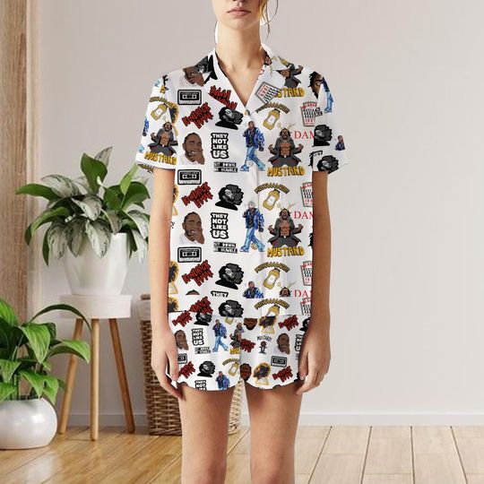 Kendrick Lamar Tour Short Pajamas Set, Kendrick Lamar Pajamas Set, Rap Pajamas set, Short Pajamas Set