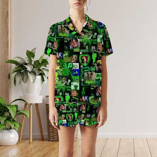 Billie Eilish Pajamas Set, Hit Me Hard and Soft Pajamas Set, Billie Eilish Tour Pajamas, Short Pajamas Set