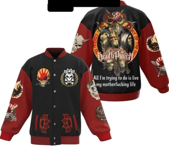 Five Finger Death Punch Trying To Live Baseball Jacket