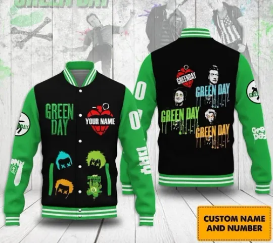 Green Day Fan Name Personalized Baseball Jacket