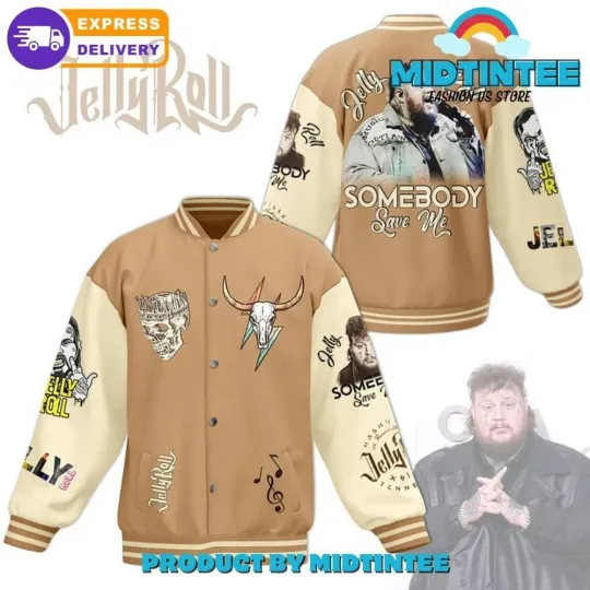 Jelly Roll Somebody Save Me Baseball Jacket