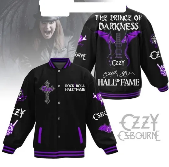 Ozzy Osbourne The Prince Of Darkness Hall Of Fame 2024 Baseball Jacket