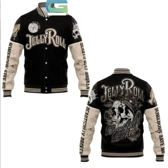 Jelly Roll Somebody Save Me From Beautifully Broken Baseball Jacket