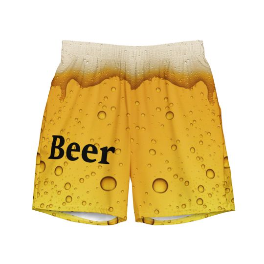 Men's beer swim trunks, festival outfit, rave outfit, gift for him, Father's day gift, 21st birthday gift, funny swim trunks