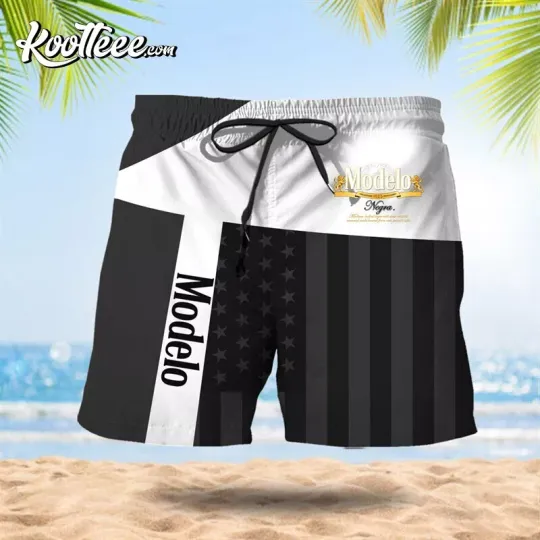 Modelo Negra Summer American Flag Patch Hawaiian Short