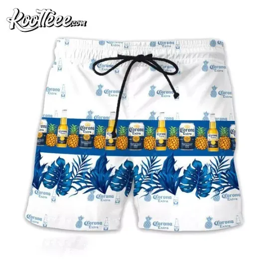 Tropical Pineapple Corona Extra Hawaiian Shorts