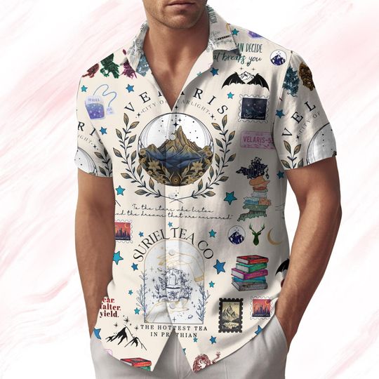 Velaris Valentine Button Up Shirt, City Of Starlight Men Shirt Shorts, Thorns And Roses Shirt For Men, Night Court Button Shirt Women