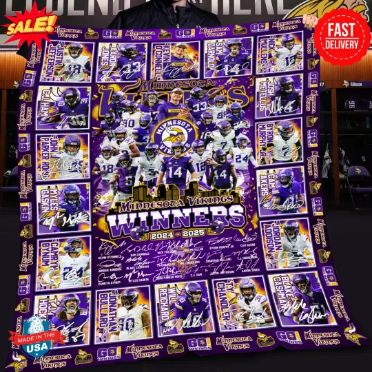 Minnesota Vikings-Winners 2024 - 2025 Blanket
