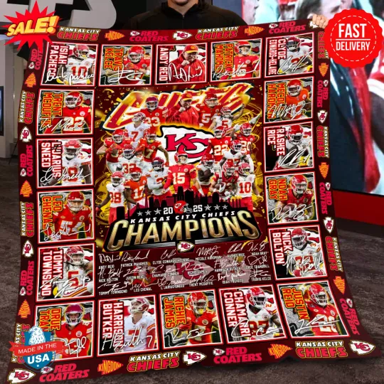 Kansas City Chiefs - Champions 2025 Blanket