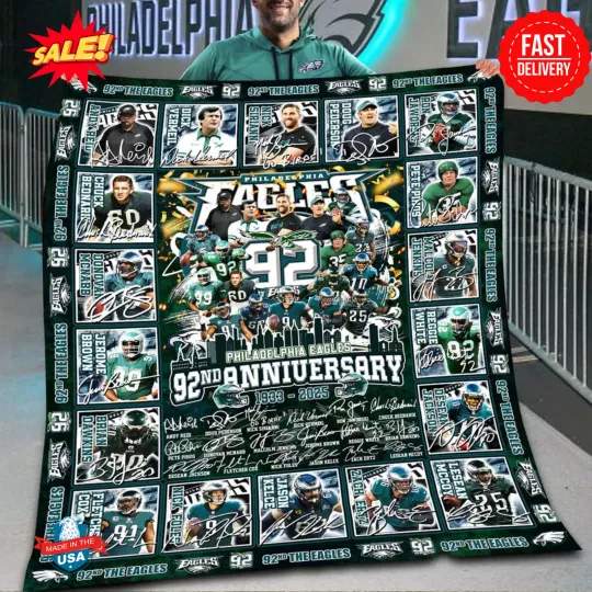 Philadelphia Eagles 92nd Anniversary 1933-2025 The Memories Blanket