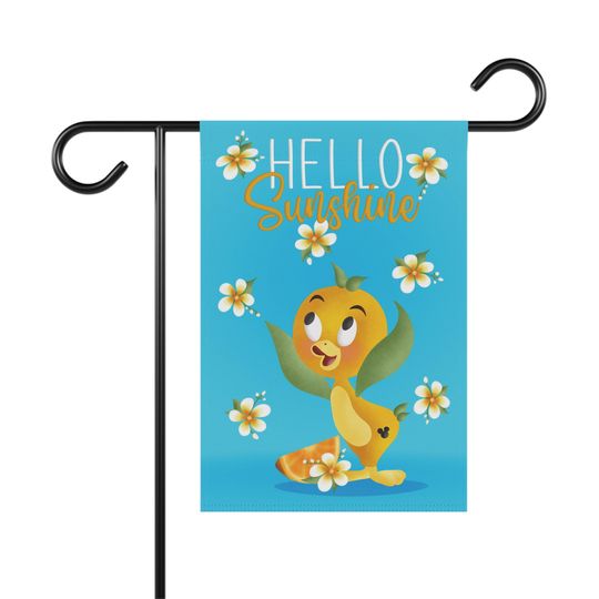 Discover Disney Orange Bird Summer Flag, Hello Summer Garden Banner, Florida Orange Bird Welcome Flag