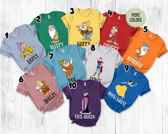 Seven Dwarfs Shirt, Disney Group Characters Shirt,Disney Family Matching Shirt,Snow White Happy Tee, Disney Trip Shirt,7 Dwarfs Shirt