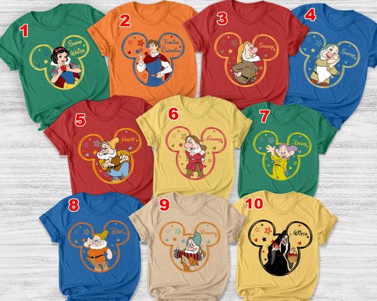 Seven Dwarfs Matching Shirt, 7 Dwarfs Costume Shirt, Character Movie Group Tee, Snow White And Seven Dwarfs Shirt, Family Trip Shirt