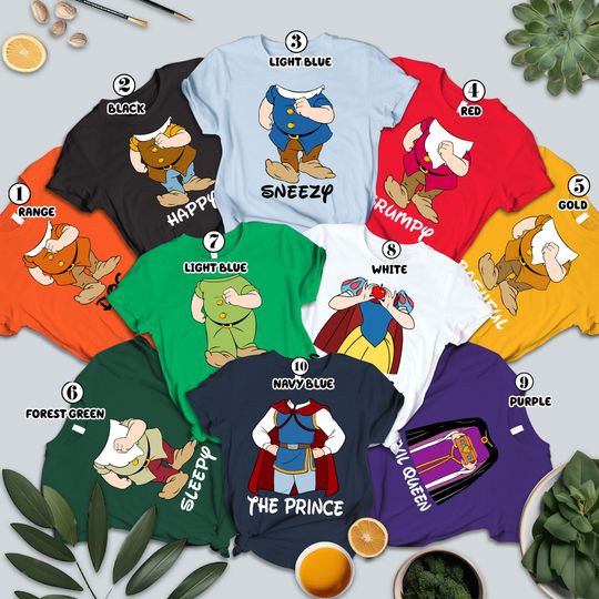 Snow White and the Seven Dwarfs Shirt | Seven Dwarfs Custome Halloween Shirt | Snow White Evil Queen Shirt | Halloween Party