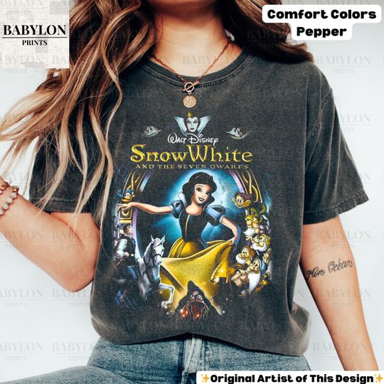Vintage Disney Snow White T Shirt, Retro Snow White and The Seven Dwarfs Shirt, Disneyworld Shirts, Evil Queen Disney Princess Snow White