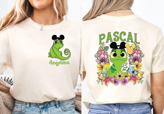 Disney Tangled Pascal Shirt, Floral Rapunzel Shirt, Disney Princess Shirt, Mickey Ears Tee, Disneyland Vacation Tee, Disney Girls Trip Shirt