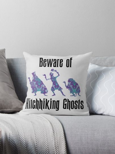 Hitchhiking Ghosts - Haunted Mansion Inspired Pillow