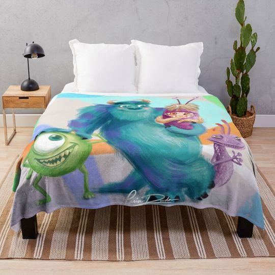Monsters Inc Fanart Throw Blanket