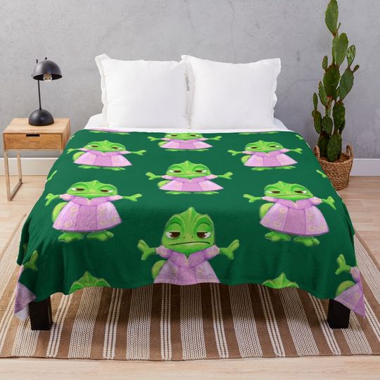 Pascal in a dress - Tangled  Throw Blanket