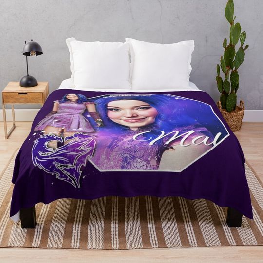 Mal Purple Queen - Descendants 3 Wedding Star Throw Blanket