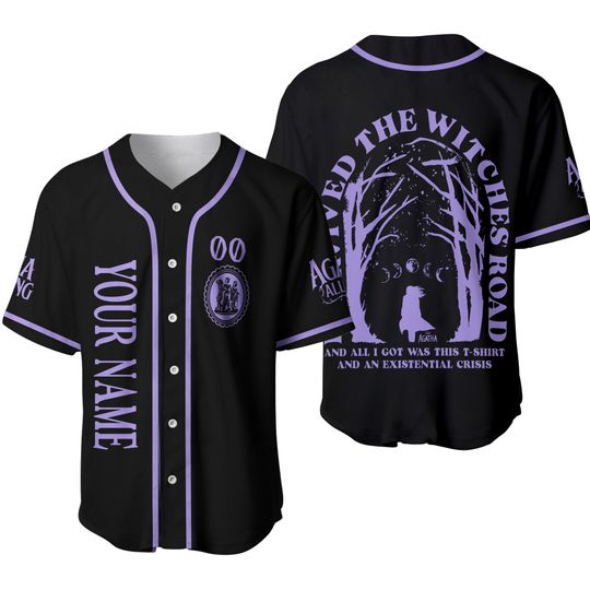 Personalize Agatha All Along I Survived The Witches Road Baseball Jersey,  Agatha Harkness Down The Witches Road Jersey