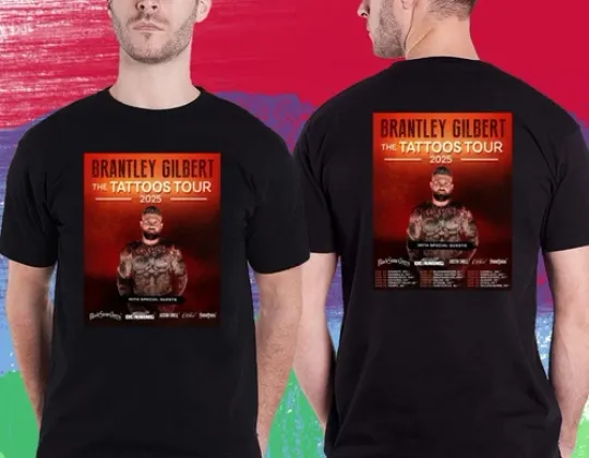 Brantley Gilbert The Tattoos Usa Tour 2025 Double Sided T-Shirts